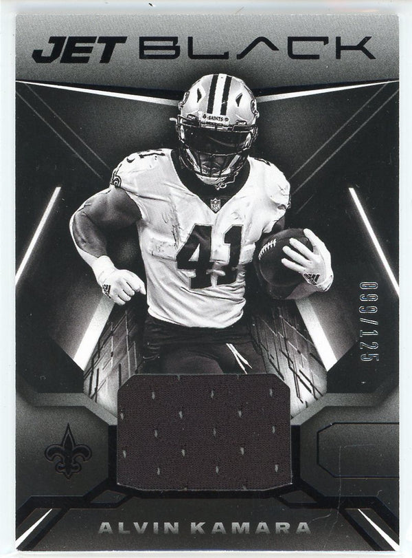 Alvin Kamara 2021 Panini Black Jet Patch Card #JBM-AK