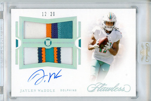 Jaylen Waddle Autographed 2021 Panini Flawless Rookie Patch Card #RDPA-JWA