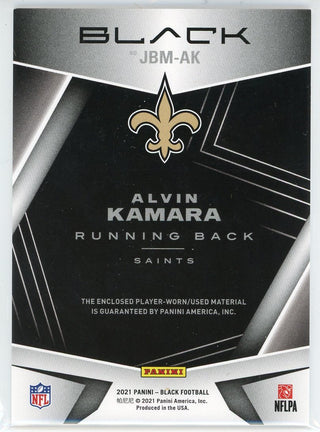 Alvin Kamara 2021 Panini Black Jet Patch Card #JBM-AK