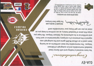 Edinson Volquez 2009 SP Autographed Jersey Card