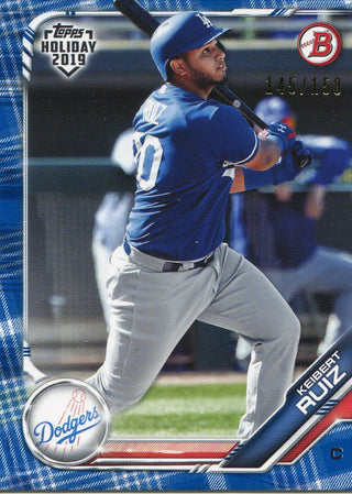 Keibert Ruiz 2019 Topps Holiday Blue Plaid Bowman Rookie Card 145/150