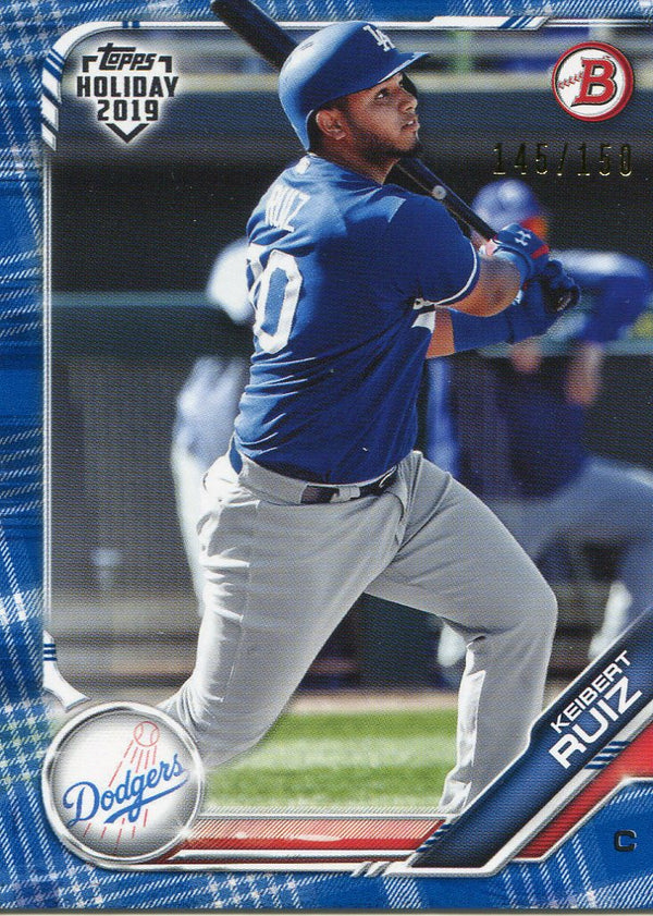 Keibert Ruiz 2019 Topps Holiday Blue Plaid Bowman Rookie Card 145/150