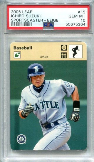 Ichiro Suzuki 2005 Leaf Sportscaster-Beige #19 PSA GEM MT 10 Card 08/20