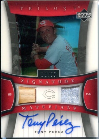 Tony Perez Autographed/ Materials Upper Deck Card #11/75