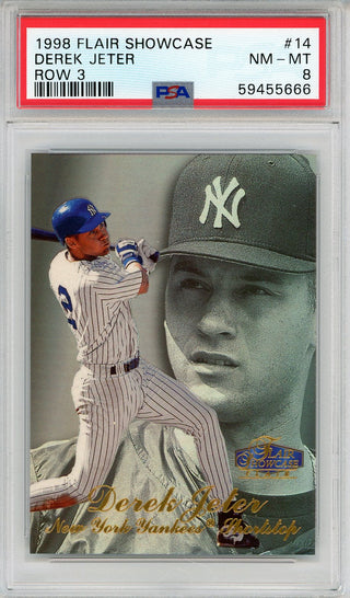 Derek Jeter 1998 Flair Showcase Row 3 Card #14 (PSA NM-MT 8)