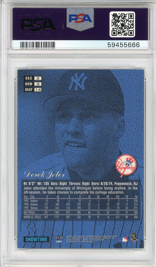 Derek Jeter 1998 Flair Showcase Row 3 Card #14 (PSA NM-MT 8)