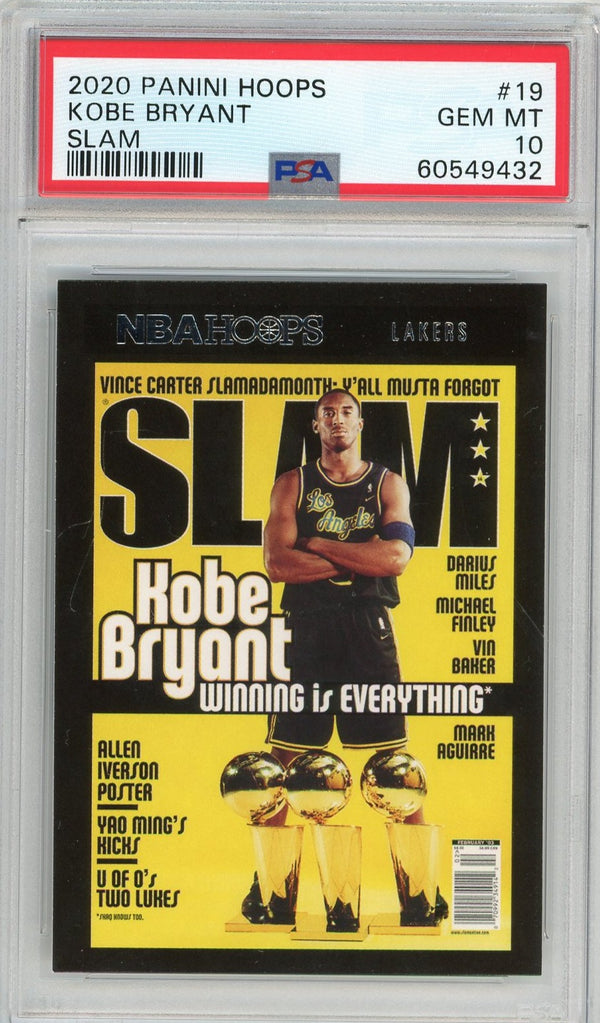 Kobe Bryant 2020 Panini Hoops Slam #19 PSA GEM MT 10 Card