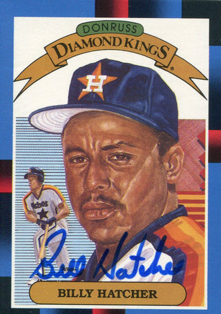 Billy Hatcher Autographed 1987 Donruss Diamond Kings Card #23