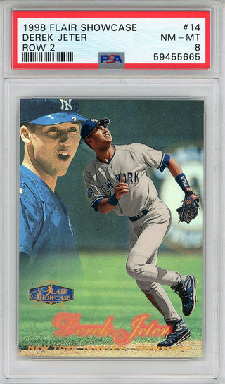 Derek Jeter 1998 Flair Showcase Row 2 Card #14 (PSA NM-MT 8)