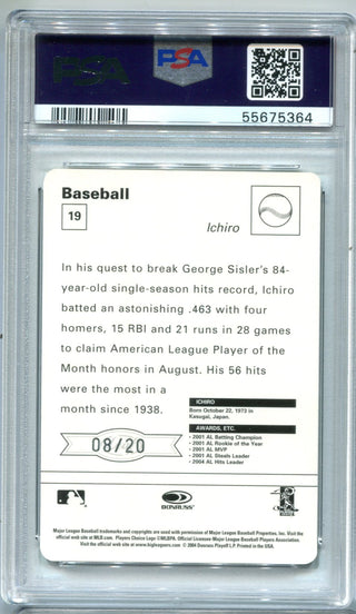 Ichiro Suzuki 2005 Leaf Sportscaster-Beige #19 PSA GEM MT 10 Card 08/20