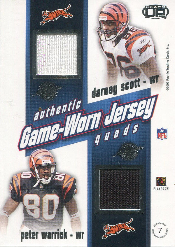 Chad Johnson Corey Dillon Darnay Scott Peter Warrick 2002 Pacific Trading Jersey Card