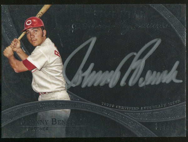 Johnny Bench Autographed 2014 Topps Five Star Silver Signatures Card #32/50