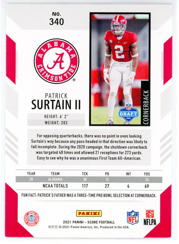 Patrick Surtain II 2021 Panini Score Rookie Card #340