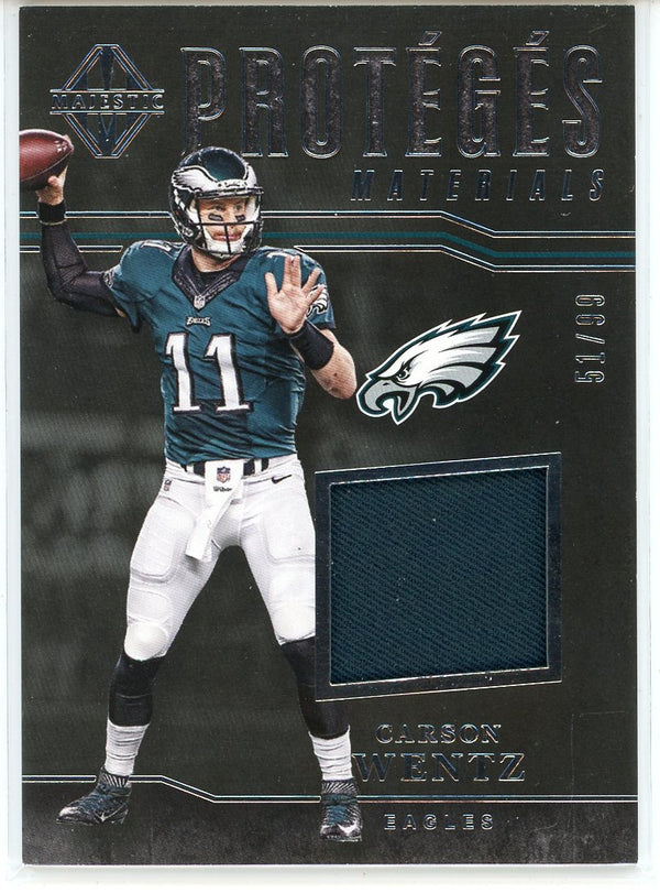 Carson Wentz 2017 Panini Majestic Proteges Materials Card #PM-1