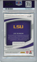 Joe Burrow Autographed 2022 Panini Immaculate Collegiate Immaculate Collection Rookie Card #JBU (PSA Mint 9)