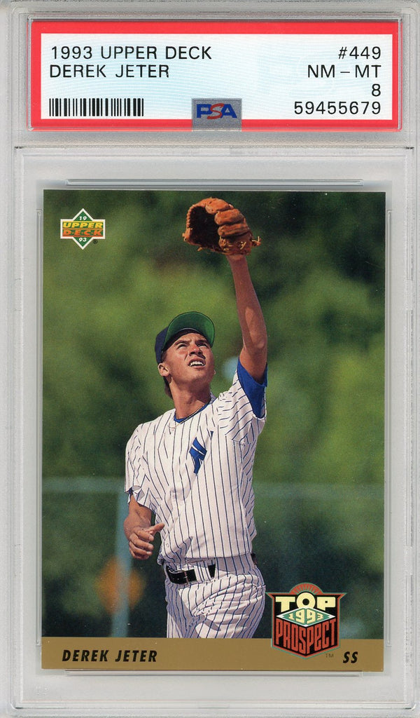 Derek Jeter 1993 Upper Deck Card #449 (PSA NM-MT 8)