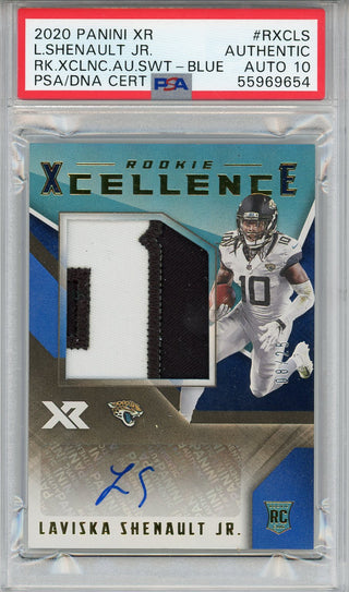 Laviska Shenault Jr. Autographed 2020 Panini XR Excellence Jersey Rookie Card (PSA Auto 10)