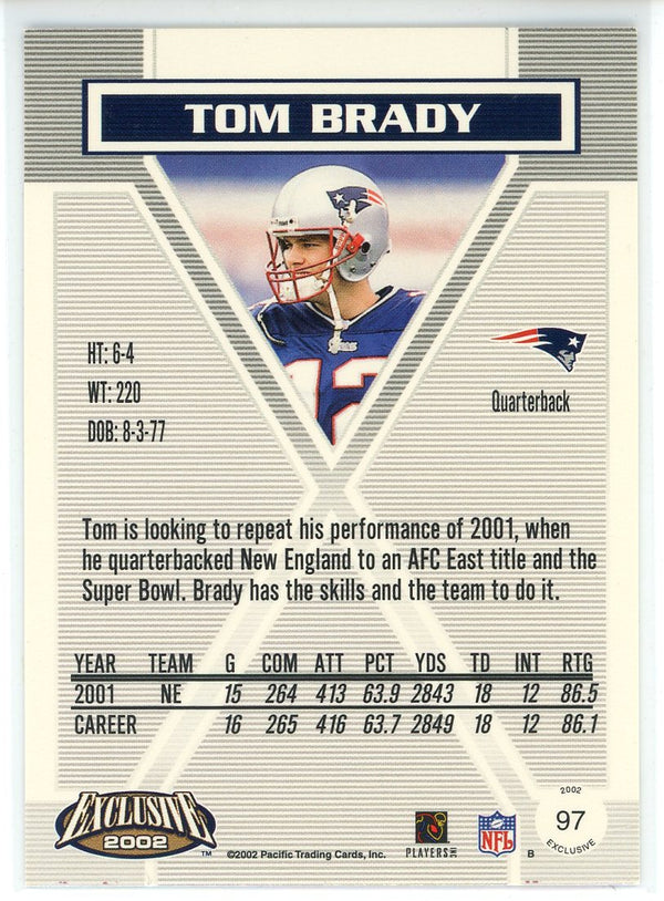 Tom Brady 2002 Pacific Exclusive Card #97