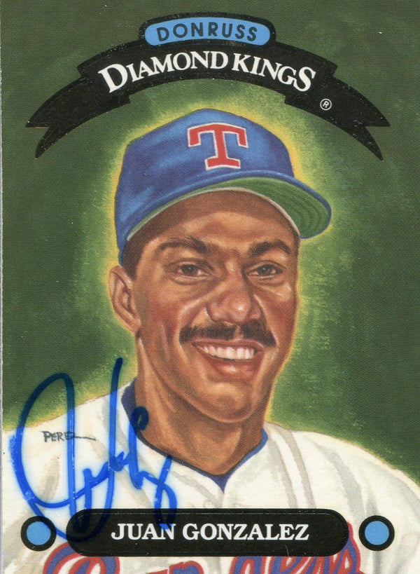 Juan Gonzalez Autographed 1992 Donruss Diamond Kings Card #DK-7