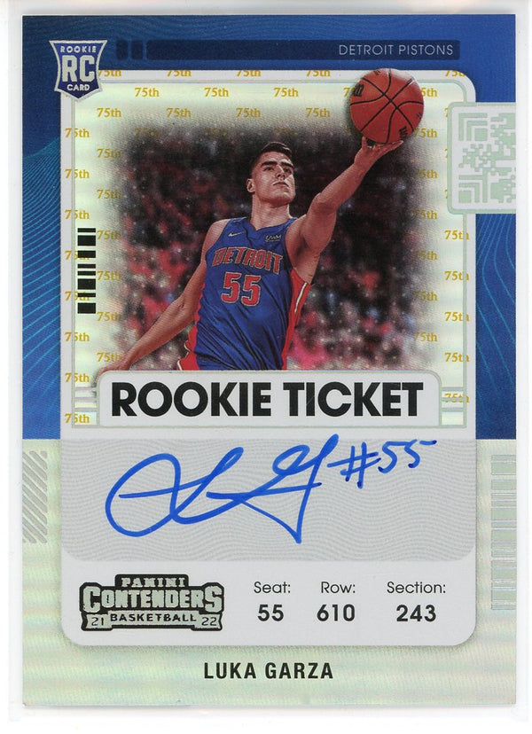 Luka Garza Autographed 2022 Panini Contenders Rookie Ticket Card #138