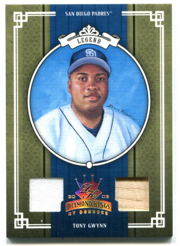 Tony Gwynn Donruss Diamond Kings Legend Game Used BAT AND JERSEY Refractor 04/50 #434