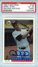 Derek Jeter Autographed 1993 Fleer Excel Rookie Card #106 (PSA VG-EX 4)