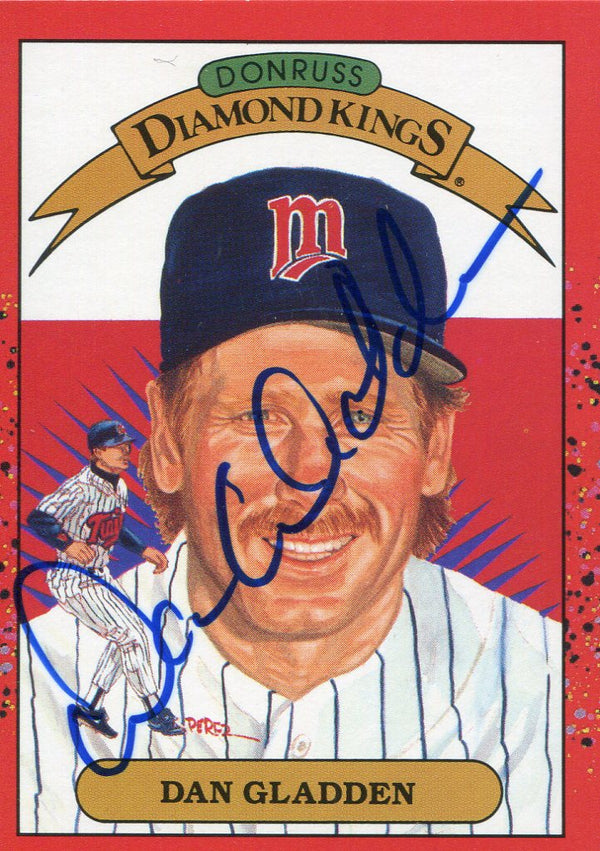 Dan Gladden Autographed 1989 Donruss Diamond Kings Card #22