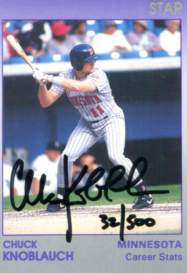 Chuck Knoblauch Autographed 1991 The Star Card #32/500