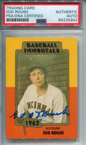 Edd Roush Cincinnati Autographed Baseball Card (PSA)