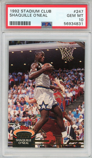 Shaquille O'Neal 1992 Stadium Club Rookie Card #247 (PSA)