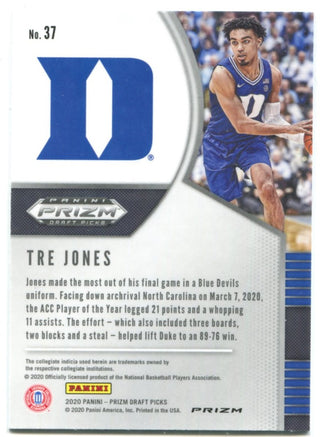 Tre Jones 2021 Panini Prizm Red White and Blue #37 Card