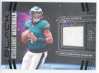 Jalen Hurts 2022 Panini Black Starlight Materials Patch Card #SLM-JHU