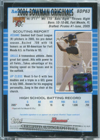 Andrew McCutchen 2005 Topps Bowman First Year Autographed Card #118/561