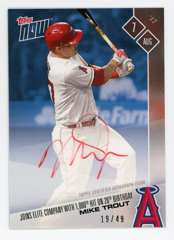 Mike Trout 2017 Topps Now #456B Autographed Card /49