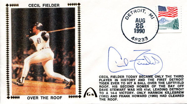 Cecil Fielder Autographed Gateway Aug 25 1990 First Day Cover