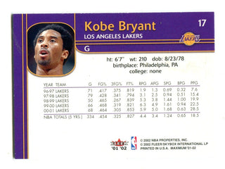 Kobe Bryant 2002 Fleer #17 Card