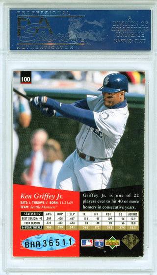 Ken Griffey Jr. Autographed 1995 Upper Deck Sp Card #100 (PSA)