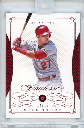 Mike Trout 2016 Panini Flawless Ruby Encased Card #36