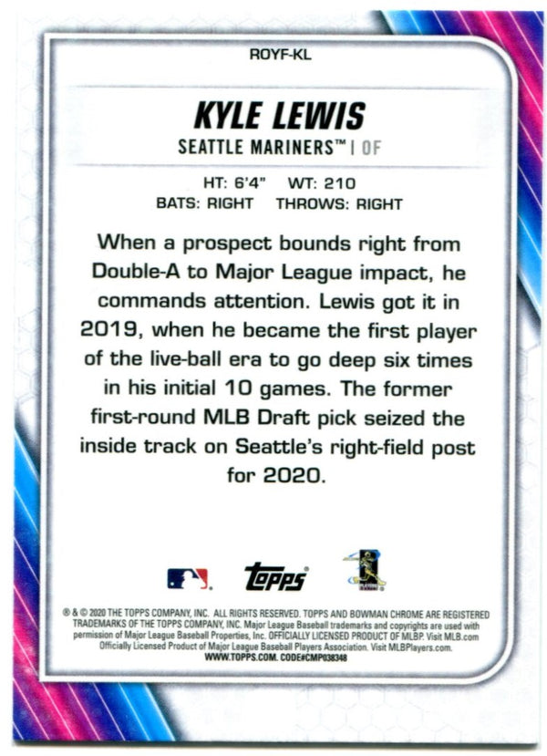 Kyle Lewis Bowman Chrome Rookie of the Year Favorites 2020 #ROYF-KL