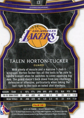 Talen Horton-Tucker 2020 Panini Select Rookie Card