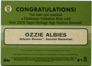 Ozzie Albies 2020 Topps Heritage Clubhouse Collection Jersey Card