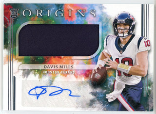 Davis Mills Autographed 2021 Panini Origins Rookie Patch Card #172