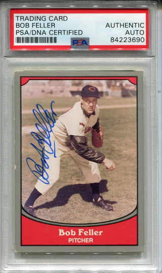 Bob Feller Autographed 1990 Pacific Card #85 (PSA)