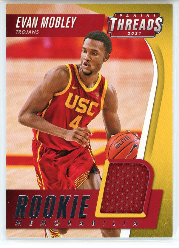 Evan Mobley 2021 Panini Chronicles Threads Draft Picks Rookie Memorabilia Card #TRM-EM