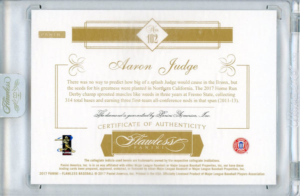 Aaron Judge 2017 Panini Flawless Diamond Encased Rookie Card #102