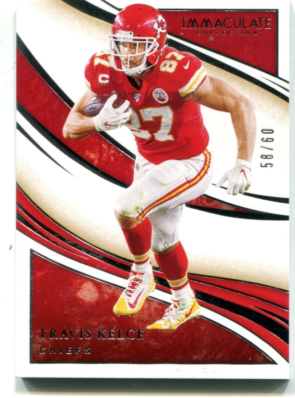 Travis Kelce 2020 Panini Immaculate Collection Card #100 58/60