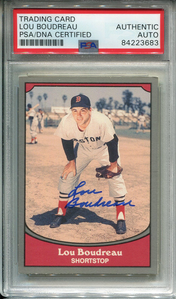 Lou Boudreau Autographed 1990 Pacific Card #9 (PSA)