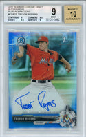 Trevor Rogers Autographed 2017 Bowman Chrome Draft Blue Refractors Card (BGS 9/10)