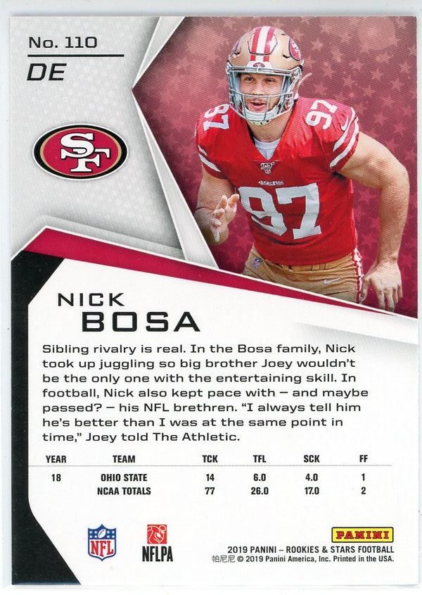 Nick Bosa 2019 Panini Rookie & Stars Rookie Card #110