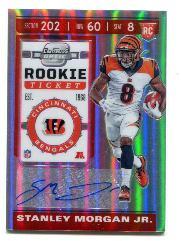 Stanley Morgan JR. Autographed 2019 Panini Optic Contenders Rookie Card